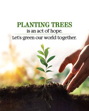 Hand planting a small tree seedling in soil