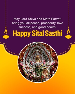 Sital Sasthi greeting with Lord Shiva and Mata Parvati image