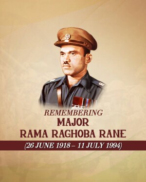 Portrait of Major Rama Raghoba Rane, an Indian Army officer