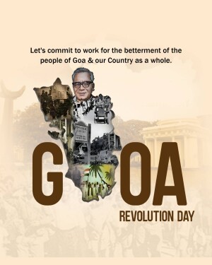 Image commemorating Goa Revolution Day with a collage and text.