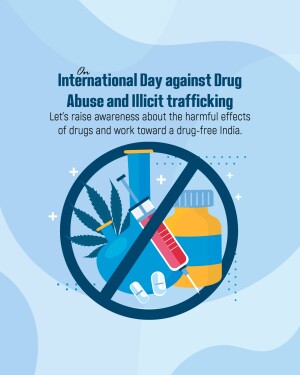 Image depicting a 'no' symbol over drug paraphernalia to raise awareness about drug abuse.