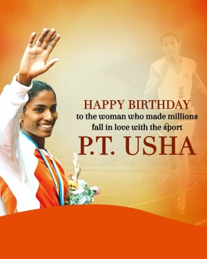 Birthday greeting for Indian athlete P.T. Usha