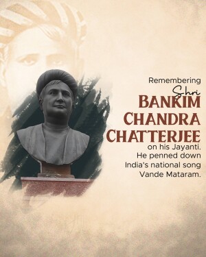 Portrait of Bankim Chandra Chatterjee, author of Vande Mataram