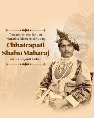 Portrait of Chhatrapati Shahu Maharaj, a Maratha ruler