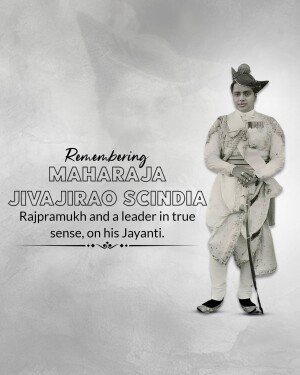 Portrait of Maharaja Jivajirao Scindia in traditional attire