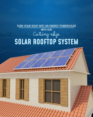 Image of a house with solar panels on the roof, promoting a solar energy system.