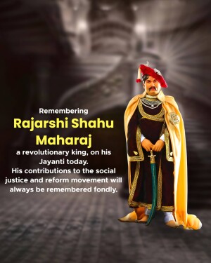 Portrait of Rajashri Shahu Maharaj, a revolutionary king