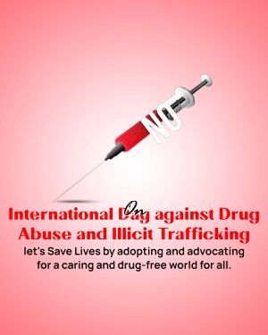 Image depicting a syringe with the word 'NO' on it, promoting awareness against drug abuse.