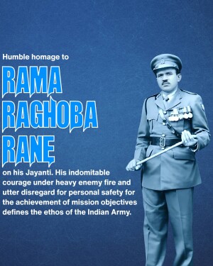 Portrait of Rama Raghoba Rane, an Indian Army officer.