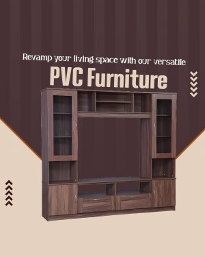 Brown PVC furniture set including a TV cabinet and storage shelves