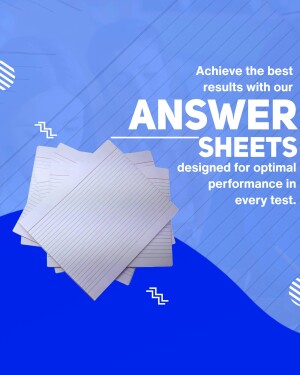 Stack of lined answer sheets with text promoting optimal performance.