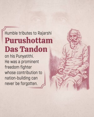 Portrait of Purushottam Das Tandon, a freedom fighter