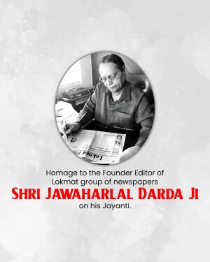 Portrait of Shri Jawahar Lal Darda Ji, Founder Editor of Lokmat Group of Newspapers