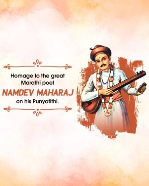 Portrait of Namdev Maharaj with a musical instrument