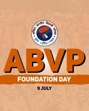 ABVP Foundation Day poster with logo and text