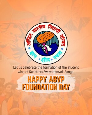 ABVP Foundation Day poster with logo and text