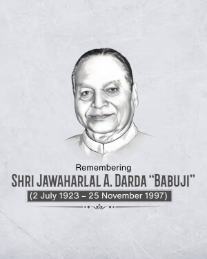 Portrait of Shri Jawaharlal A. Darda, a commemorative image.