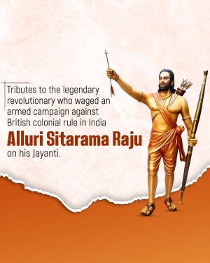 Portrait of Alluri Sitarama Raju, an Indian revolutionary