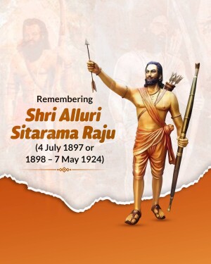 Portrait of Alluri Sitarama Raju, an Indian revolutionary