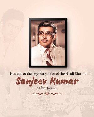 Poster commemorating Sanjeev Kumar on his Jayanti