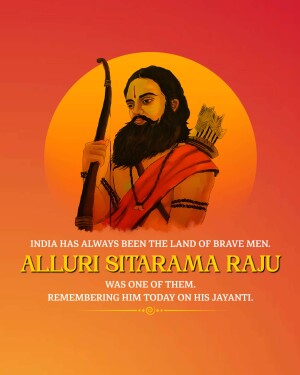 Portrait of Alluri Sitarama Raju with a bow and arrow, commemorating his birth anniversary.