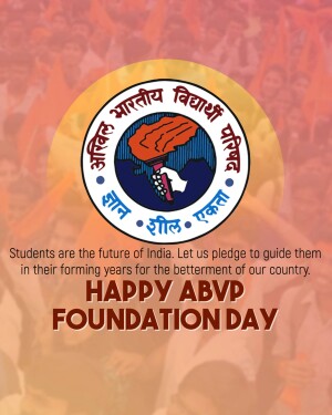 ABVP Foundation Day logo with text and background