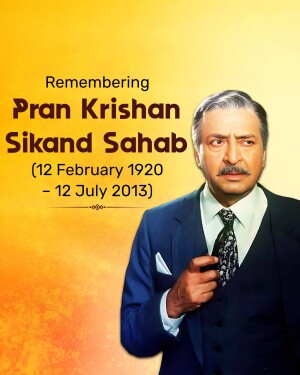 Portrait of Pran, a legendary Indian actor