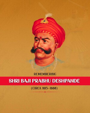 Portrait of Shri Baji Prabhu Deshpande, a Maratha warrior