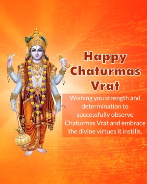Image of Lord Vishnu with text 'Happy Chaturmas Vrat'