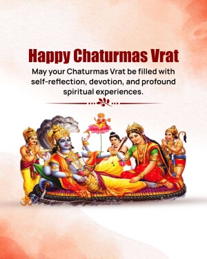 Chaturmas Vrat greeting with Krishna and Radha