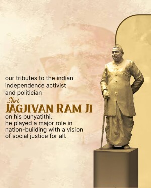 Statue of Jagjivan Ram Ji, an Indian independence activist and social justice leader.
