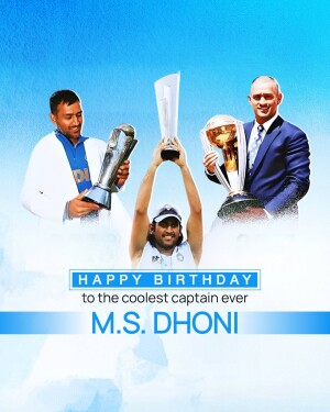 MS Dhoni with World Cup trophies celebrating his birthday