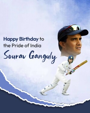 Birthday greeting for Sourav Ganguly, former Indian cricketer
