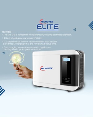 Microtek Elite UPS with features highlighted