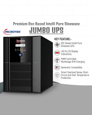 Black Microtek Jumbo UPS with digital display