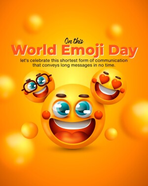 World Emoji Day graphic with smiling emoji faces