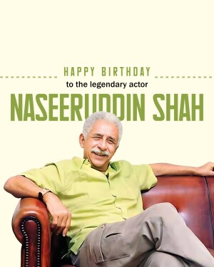 Portrait of Naseeruddin Shah celebrating his birthday