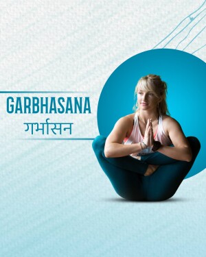 Woman performing the Garabhasana yoga pose