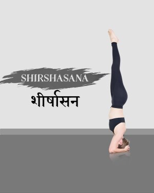 Woman performing Shirshasana yoga pose