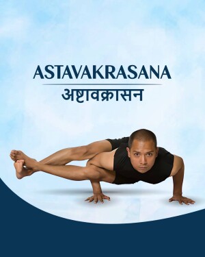 Man performing the Astavakrasana yoga pose