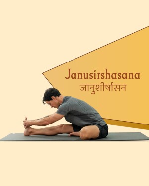Man performing Janusirsasana yoga pose on a mat