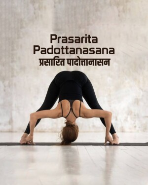 Woman performing Prasarita Padottanasana yoga pose