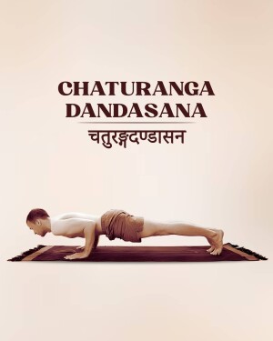 Man performing Chaturanga Dandasana yoga pose on a mat