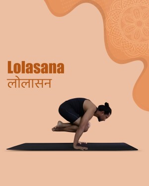 Person performing Lolasana yoga pose on a mat