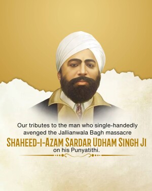 Portrait of Shaheed-I-Azam Sardar Udham Singh Ji