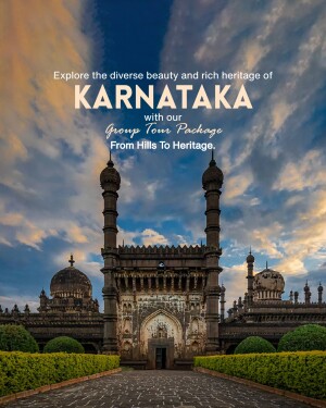 Image of Ibrahim Rouza, a historical monument in Karnataka, promoting tourism.