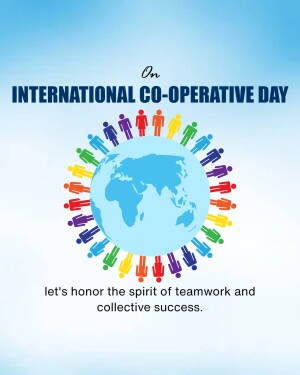 Image celebrating International Co-operative Day with people around the globe.