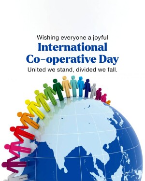 People figures holding hands around the globe for International Cooperative Day