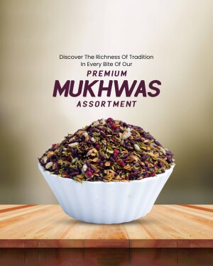 A white bowl filled with a colorful assortment of Mukhwass, a traditional Indian snack.