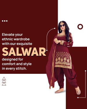 Woman wearing a maroon embroidered salwar kameez suit